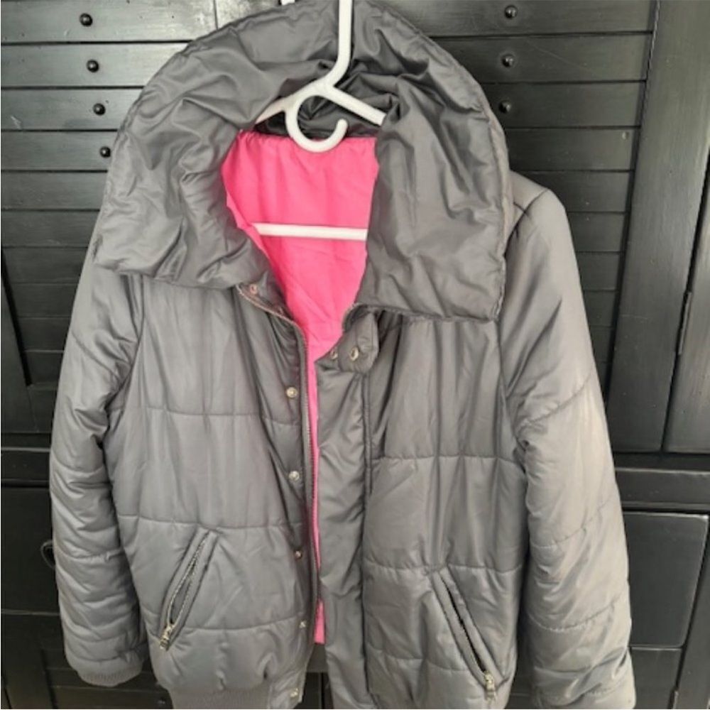 Women's Puffer Jacket, Size M, Gray
